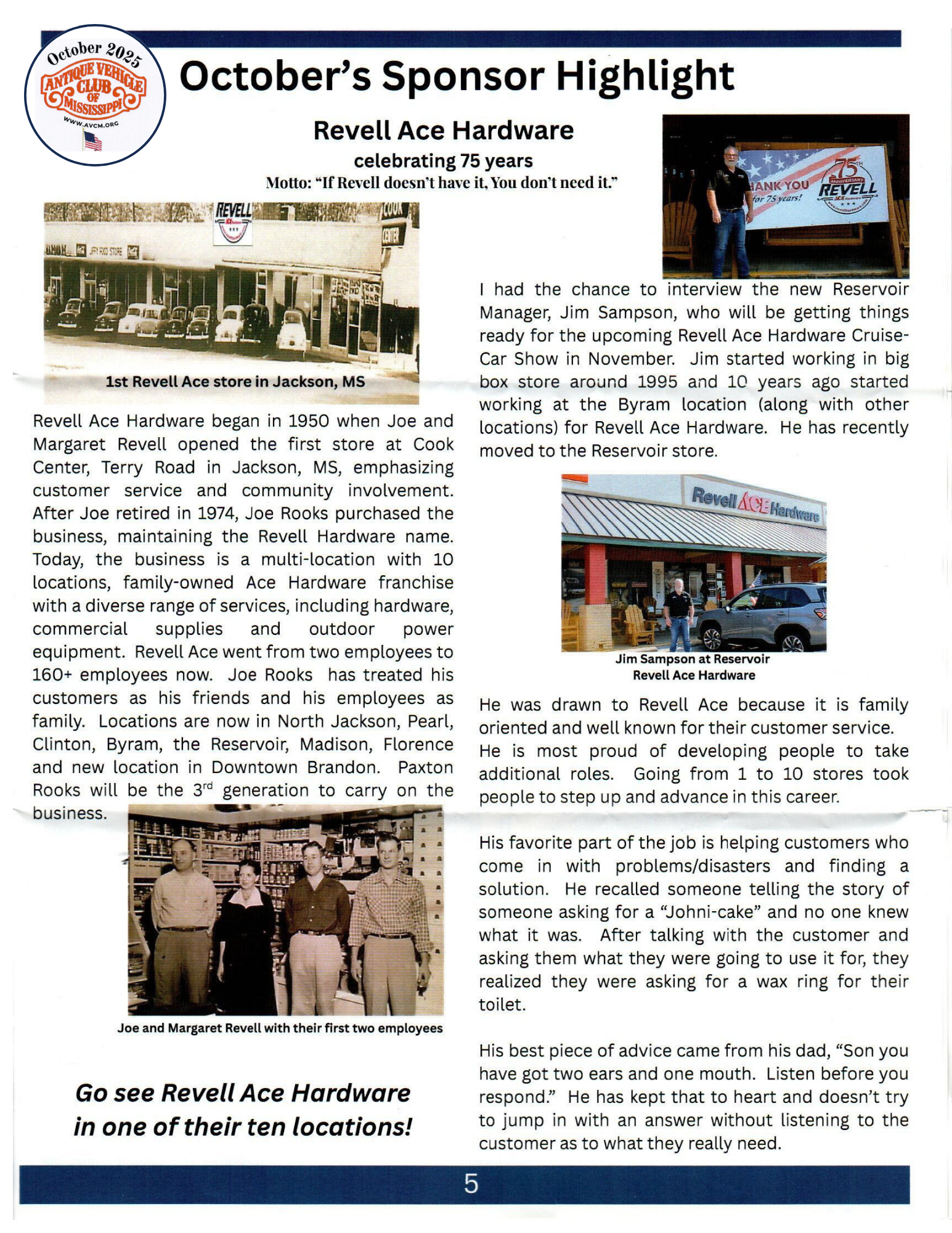 Revell Ace- Sponsor Highlight – Oct 2025 AVCM Newsletter (2)